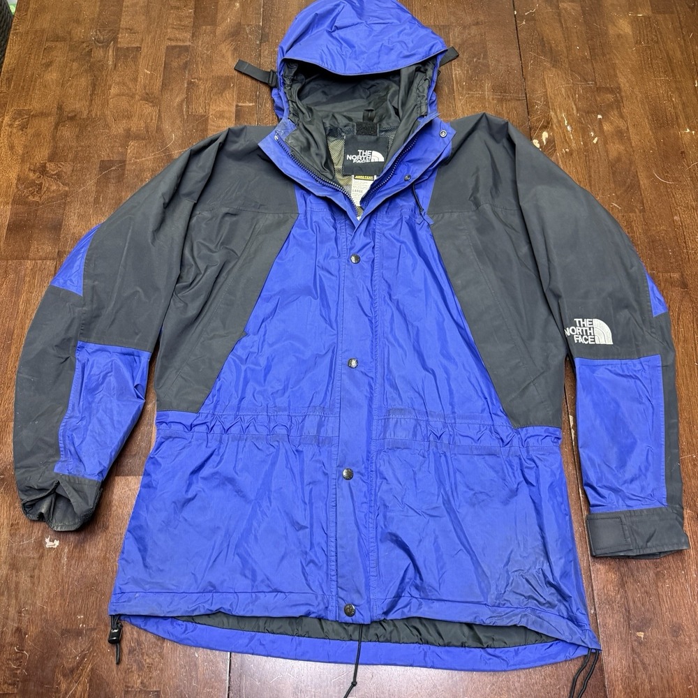 Vtg The North Face Gore-Tex Mountain Jacket Men's L Blue Purple 90s Outdoor Camp